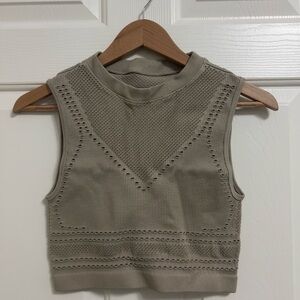 Women's Ribbed Tank Top - Khaki